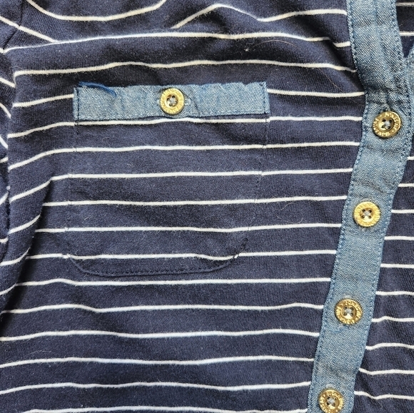 JONES NEW YORK SIGNATURE mid sleeve blue stripped shirt Size S - Picture 6 of 9